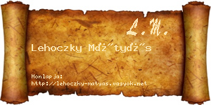 Lehoczky Mátyás névjegykártya
