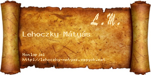 Lehoczky Mátyás névjegykártya