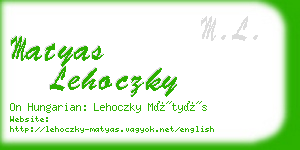 matyas lehoczky business card